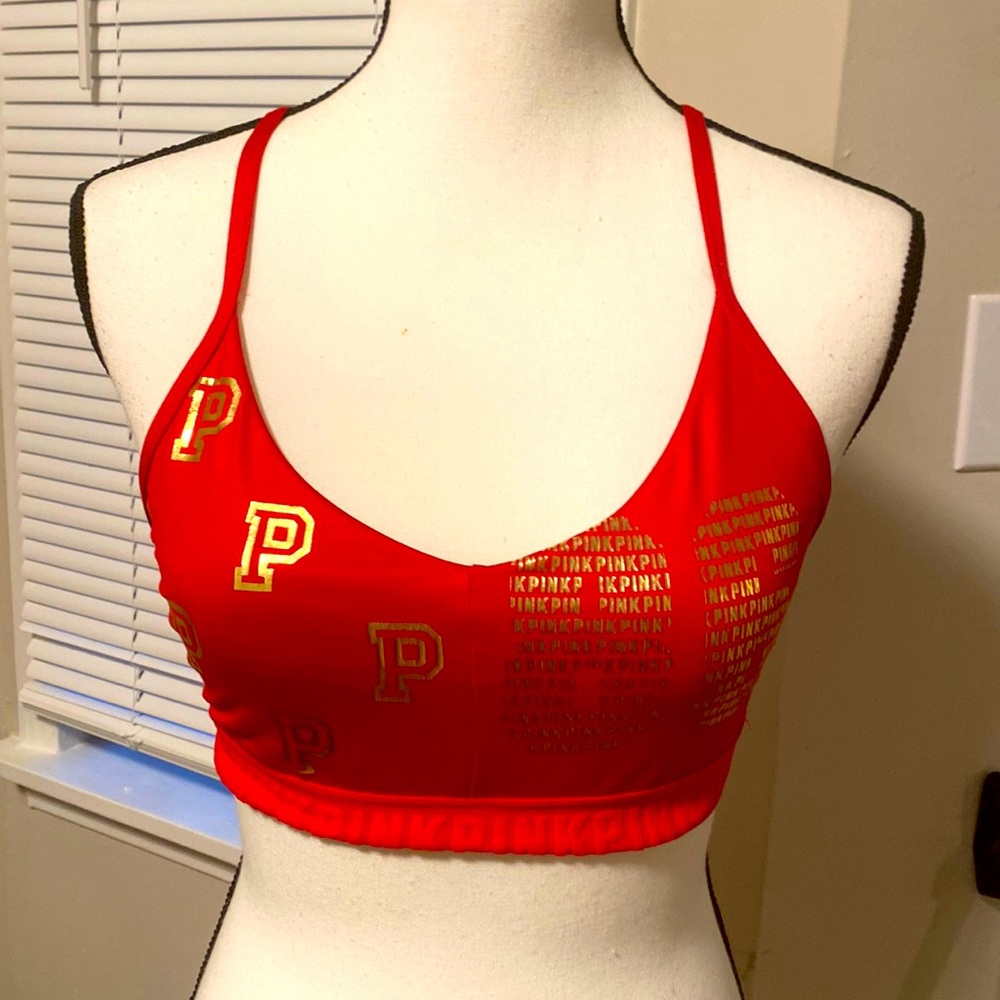 Pink sports bra